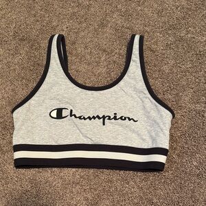 Champion Heather Gray and Black Sports Bra